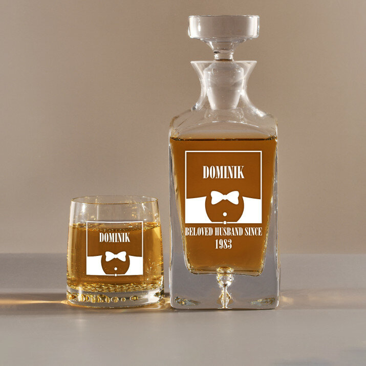 Beloved husband - Gravírozott whisky kancsó és poharak készlete Beloved husband - Gravírozott whisky kancsó és poharak készlete