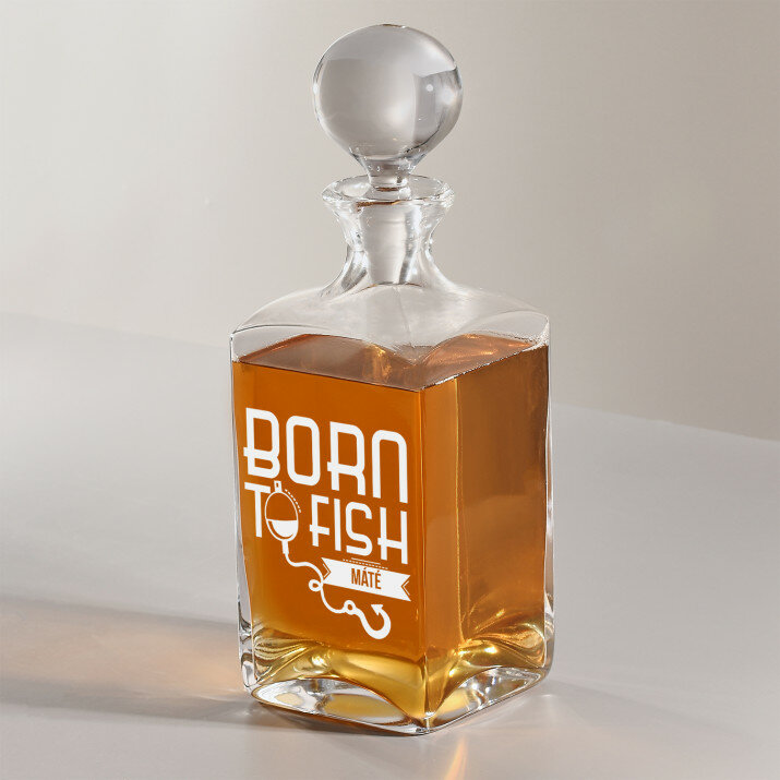 Born to fish - Gravírozott whisky kancsó