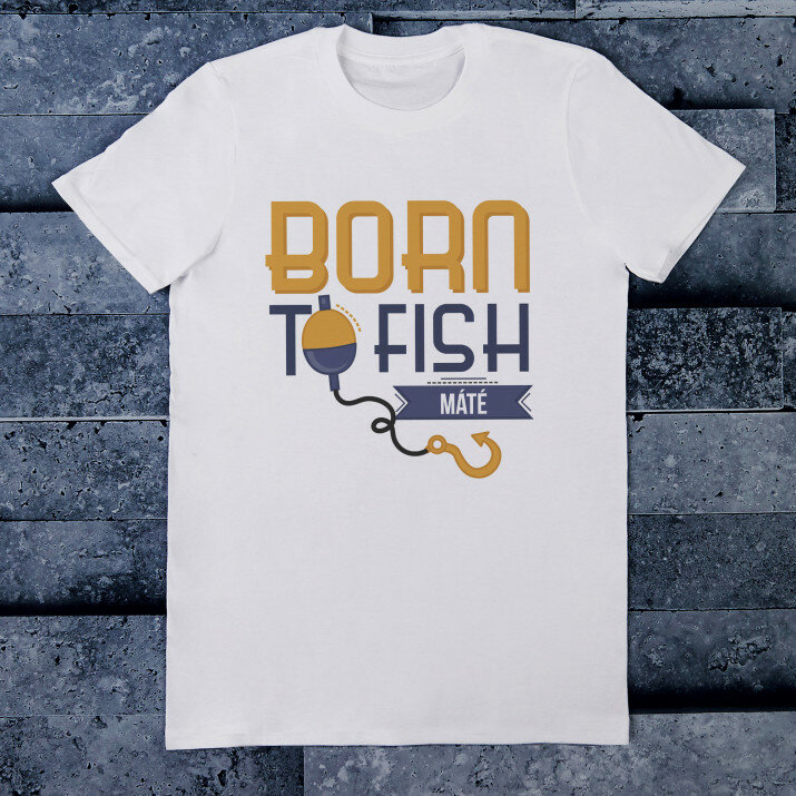 Born to fish - Férfi póló nyomtatott mintával