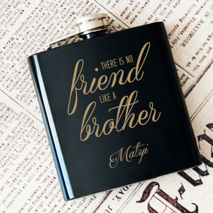 Brother - Gravírozott laposüveg flaska
