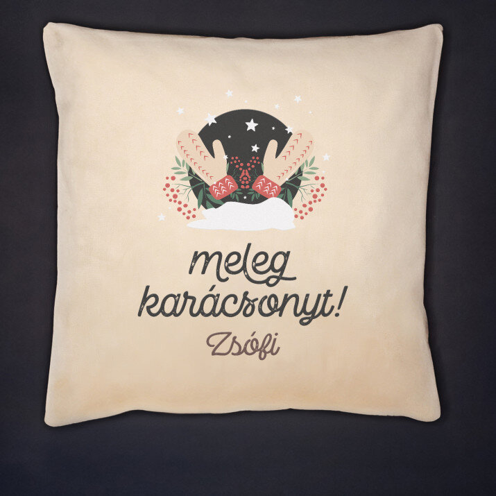 Meleg karácsonyt - Díszpárna