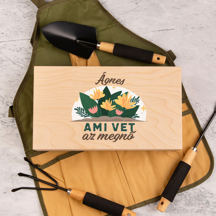 Ami vet, az megnő - Kerti szerszámkészlet kötényben