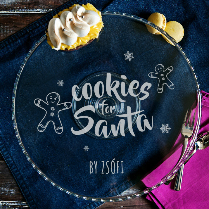 Cookies for Santa - Tálaló üvegtálca