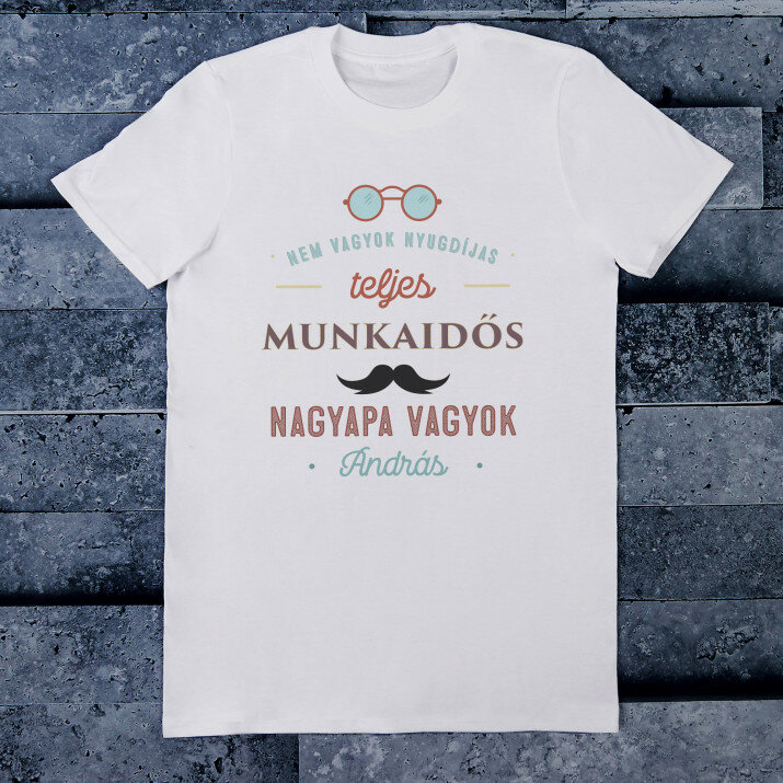 Teljes munkaidős nagyapa - Férfi póló nyomtatott mintával