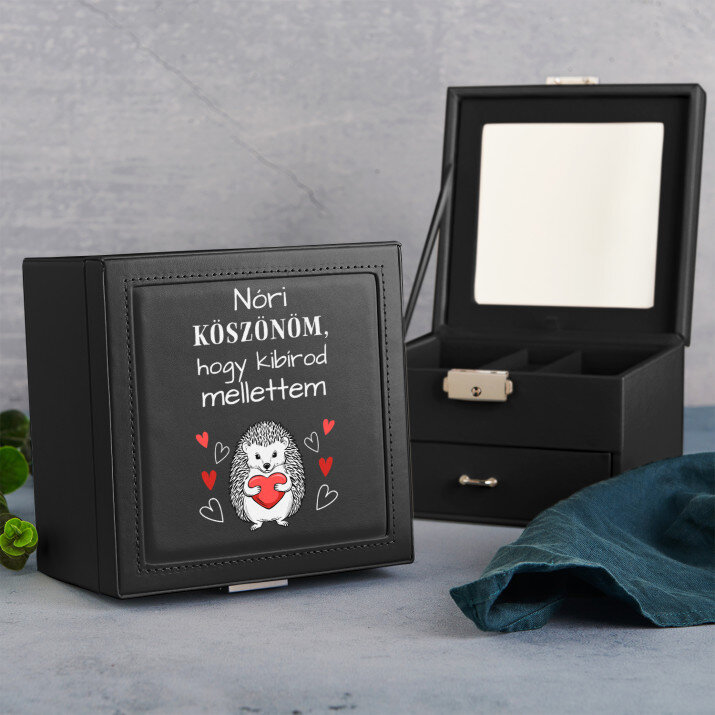 Köszi, hogy kibírod - Fekete ékszerdoboz tükörrel