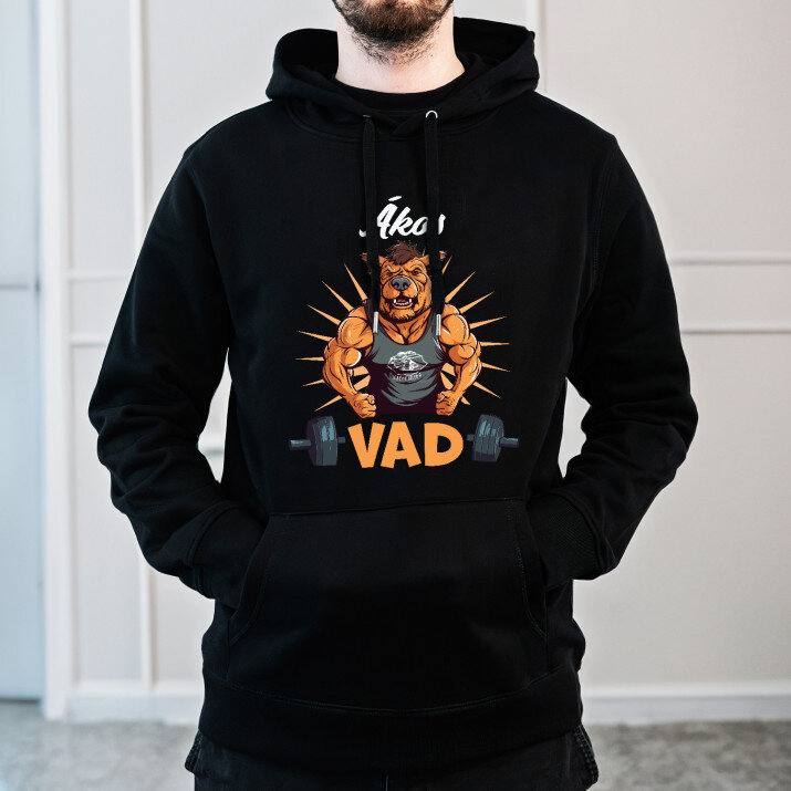 Vad - Fekete kapucnis pulóver férfiakna