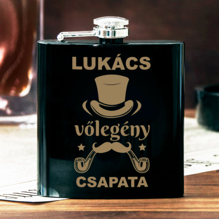 A  vőlegény csapata - Gravírozott laposüveg flaska