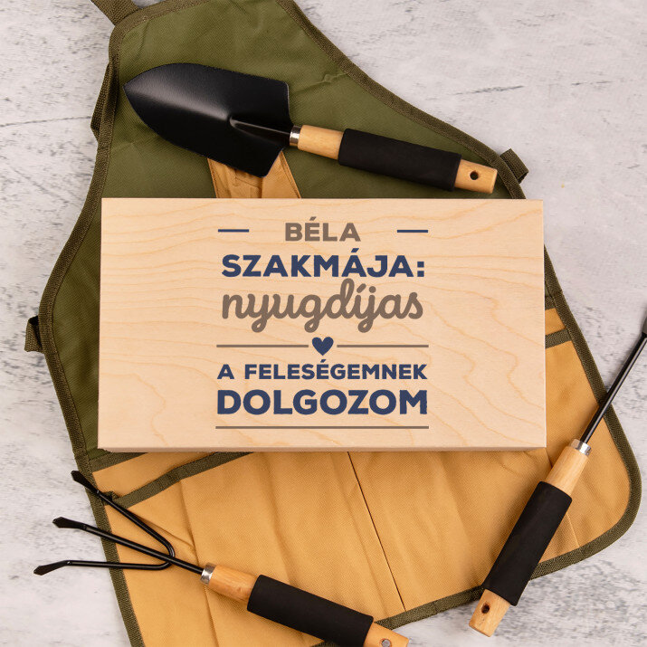 Nyugdíjas - Kerti szerszámkészlet kötényben