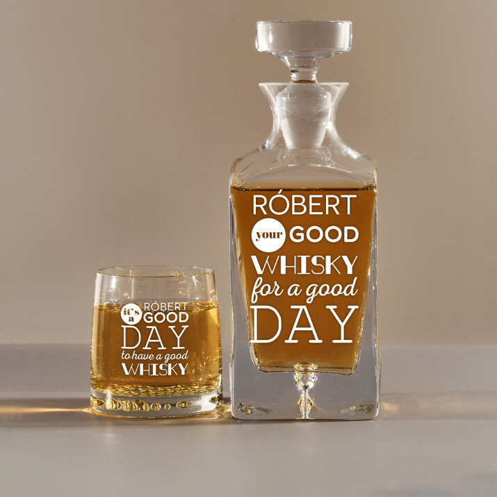 Good day - Gravírozott whisky kancsó és poharak készlete Good day - Gravírozott whisky kancsó és poharak készlete