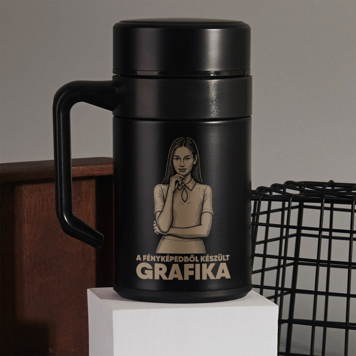 A fényképedből készült grafika - Termobögre füllel 400 ml