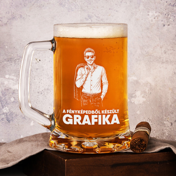 A fényképedből készült grafika - Személyre szabott söröskorsó
