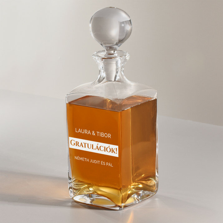 Gratulációk - Gravírozott whisky kancsó