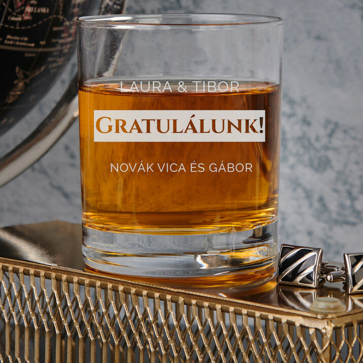 Gratulálunk - Whiskys pohár Gratulálunk - Whiskys pohár
