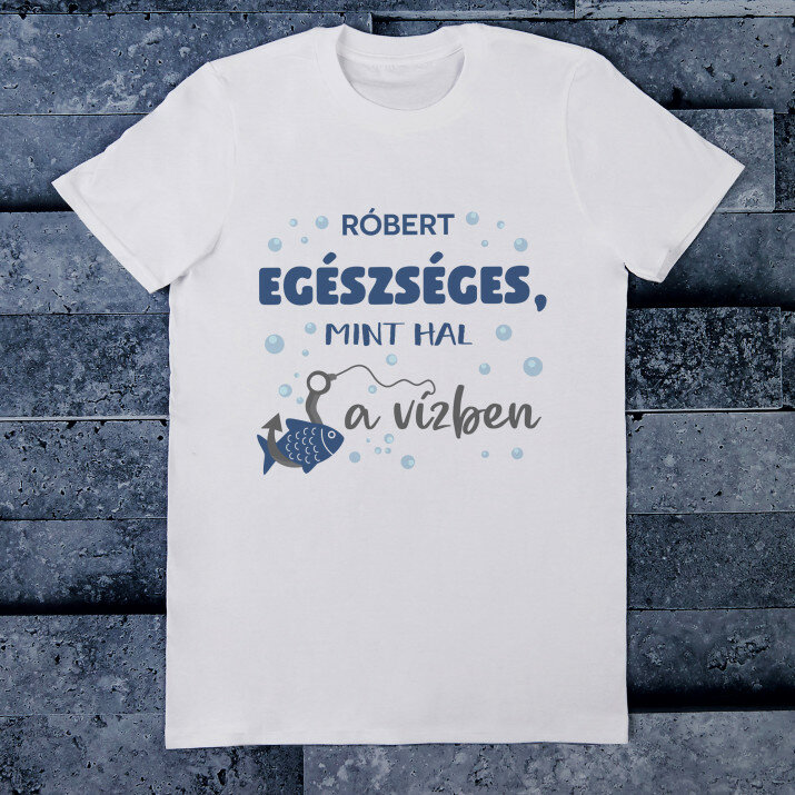 Egészséges. Mint a hal - Férfi póló nyomtatott mintával