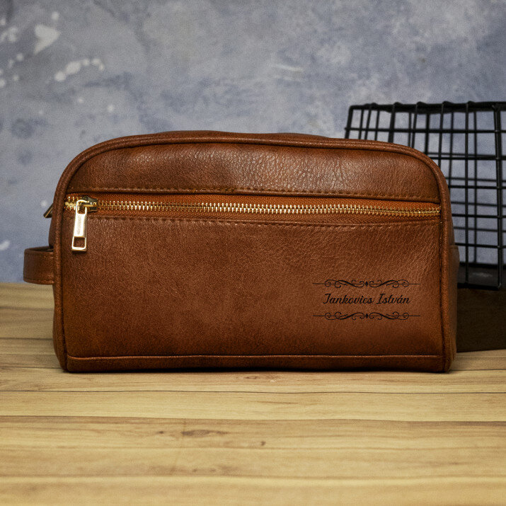 Családnév és keresztnév - Gravírozott férfi kozmetikai táska