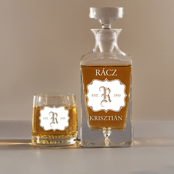 Monogram - Gravírozott whisky kancsó és poharak készlete
