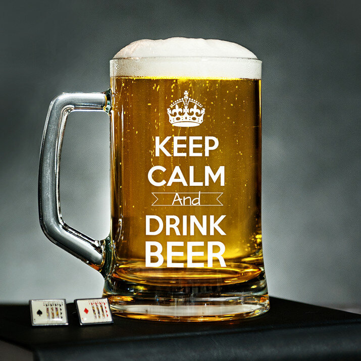 Keep Calm And Drink Beer - Személyre szabott söröskorsó