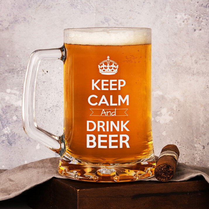 Keep Calm And Drink Beer - Személyre szabott söröskorsó