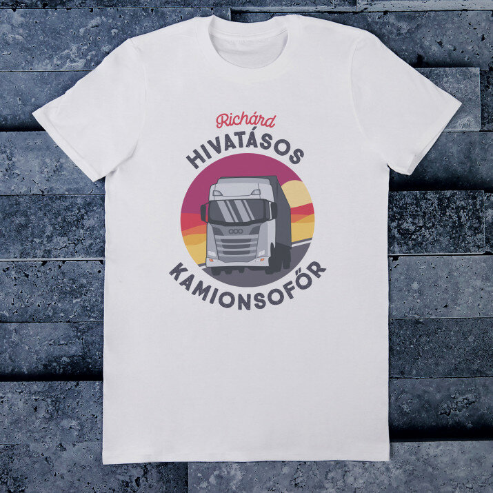 Hivatásos kamionsofőr - Férfi póló nyomtatott mintával