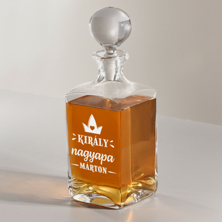 Király nagyapa - Gravírozott whisky kancsó