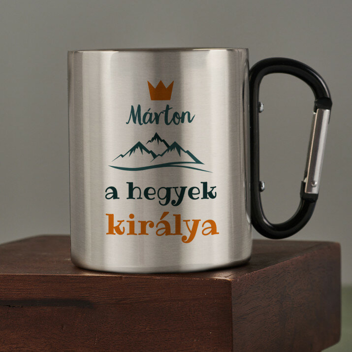 a hegyek királya - Fém bögre karabinerrel