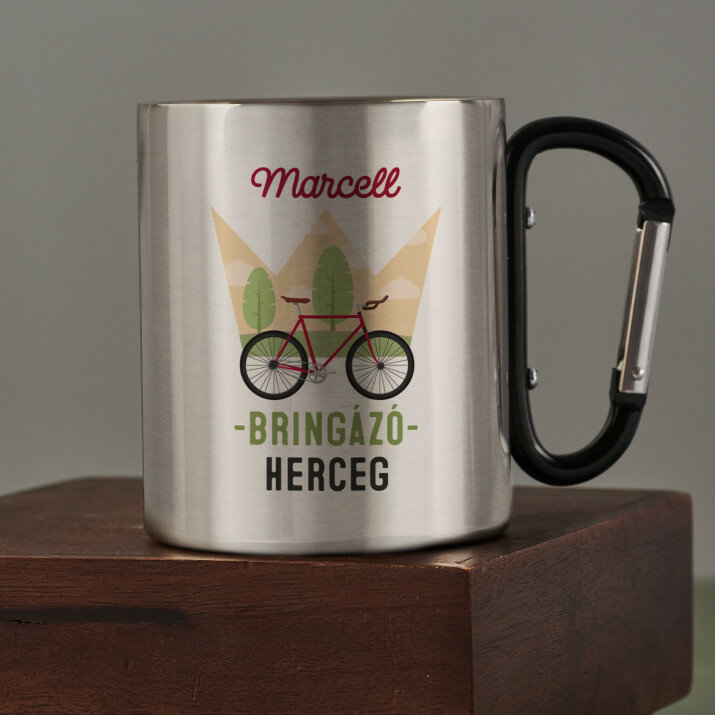 bringázó herceg - Fém bögre karabinerrel