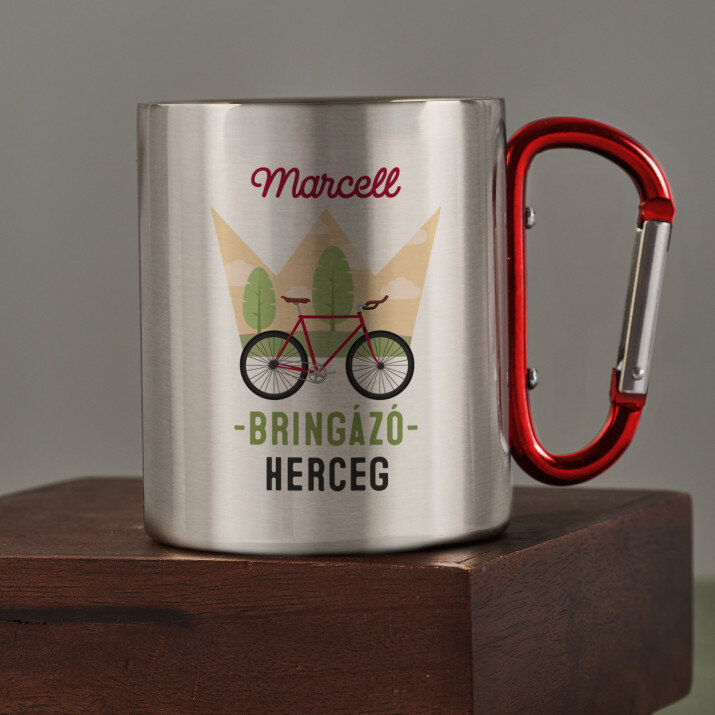 bringázó herceg - Fém bögre karabinerrel