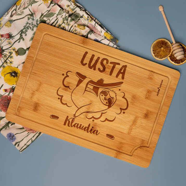 lusta - Gravírozott bambusz vágódeszka