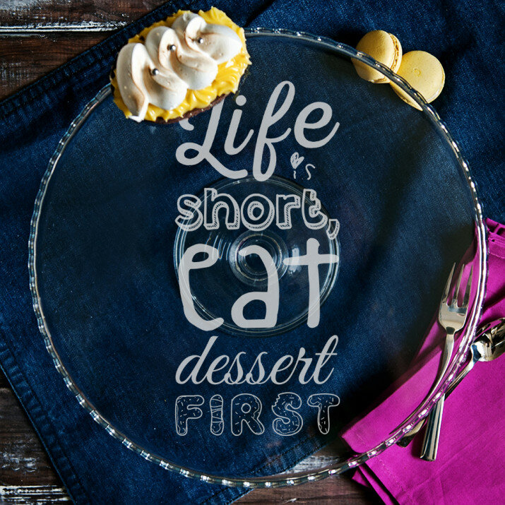 Life is short - Tálaló üvegtálca
