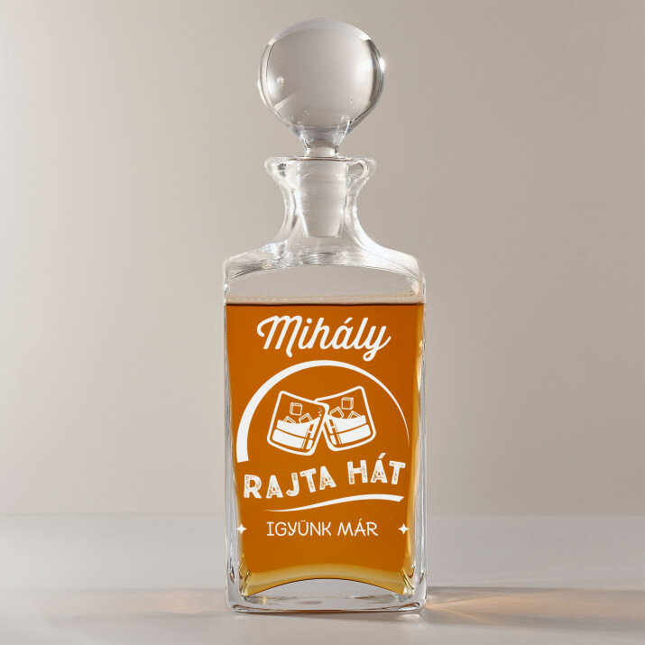 Igyünk már - Gravírozott whisky kancsó
