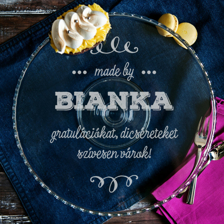 Bianka - Tálaló üvegtálca