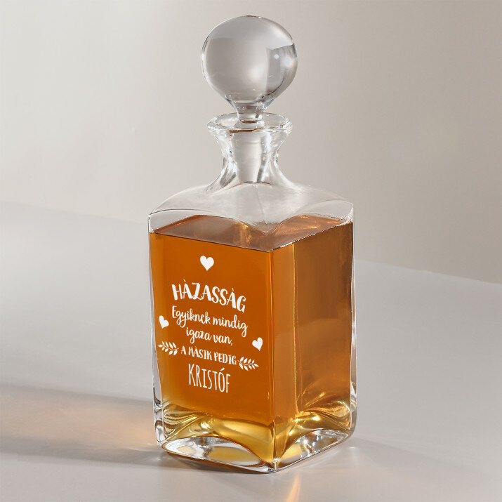 Házasság - Gravírozott whisky kancsó