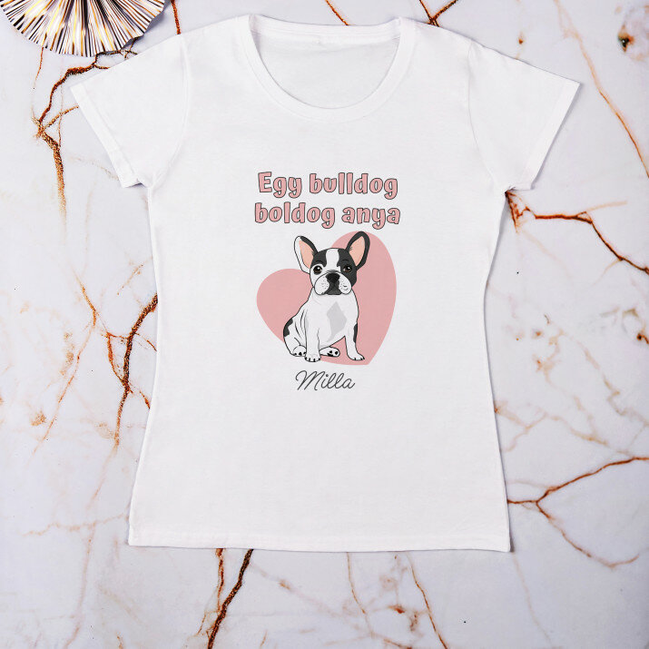 Egy bulldog boldog anya - Női póló