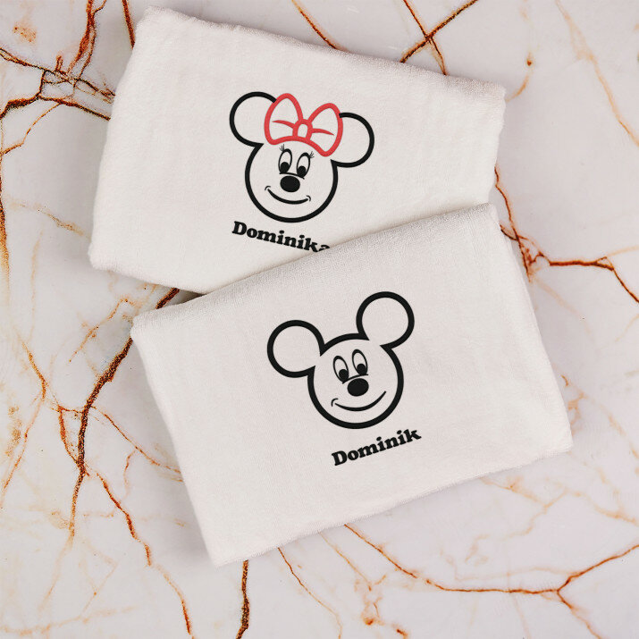 Miki és Mini Mouse - Két törölköző készlet hímzéssel