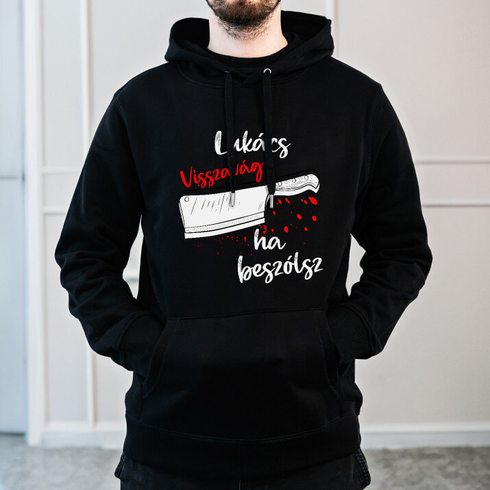 Visszavág - Fekete kapucnis pulóver férfiakna