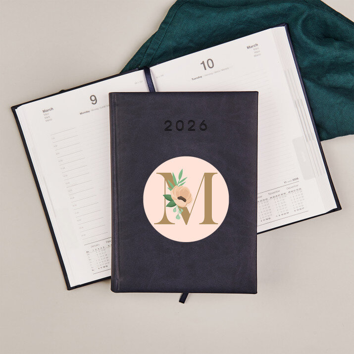 Monogram virágok - Határidőnapló