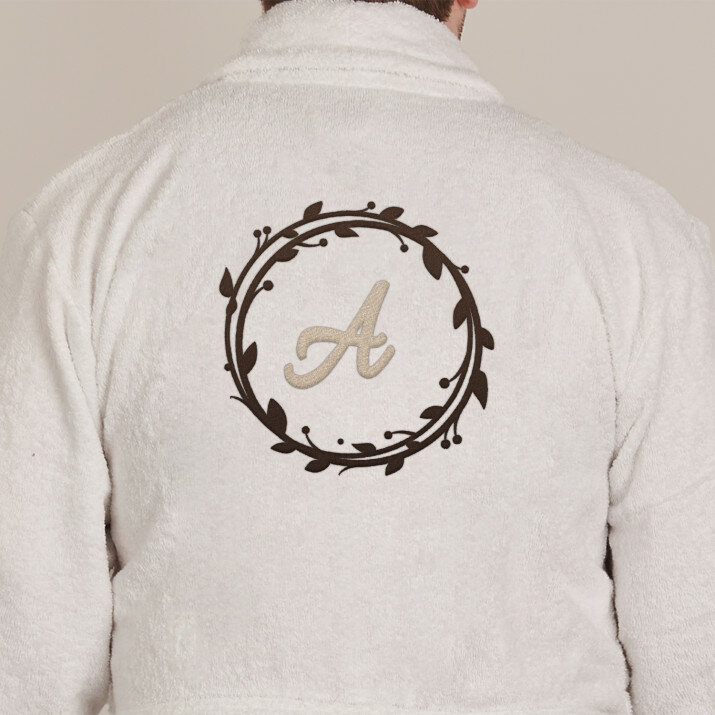 Monogram - Fehér férfi fürdőköpeny