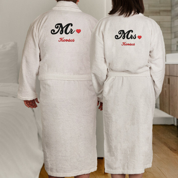 Mr&Mrs - Fehér fürdőköpenyek pároknak