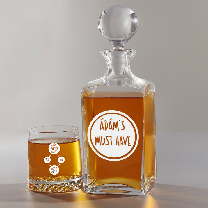 Must have - Gravírozott whisky kancsó és poharak készlete