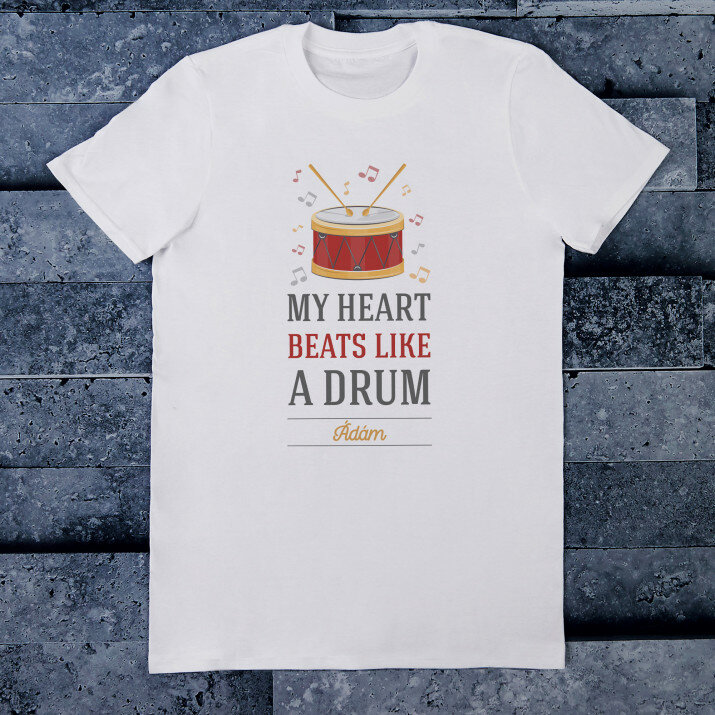 My heart beats like a drum - Koszulka męska z nadrukiem
