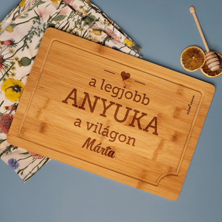 A legjobb anyuka - Gravírozott bambusz vágódeszka