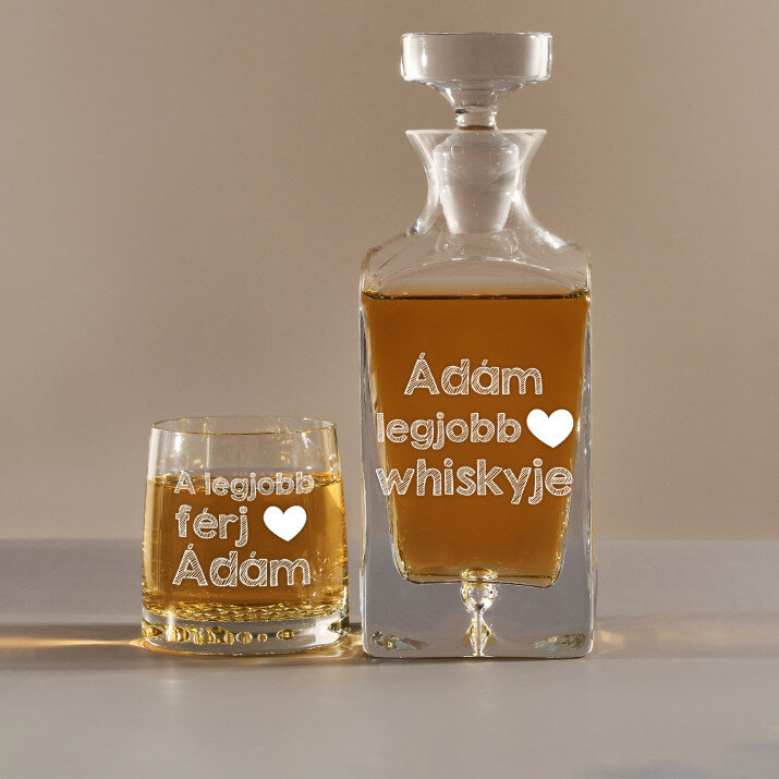 A legjobb whisky - Gravírozott whisky kancsó és poharak készlete