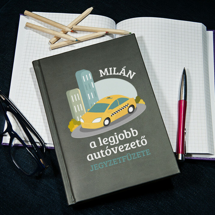 a legjobb autóvezető jegyzetfüzete - A5-ös jegyzetfüzet nyomtatással