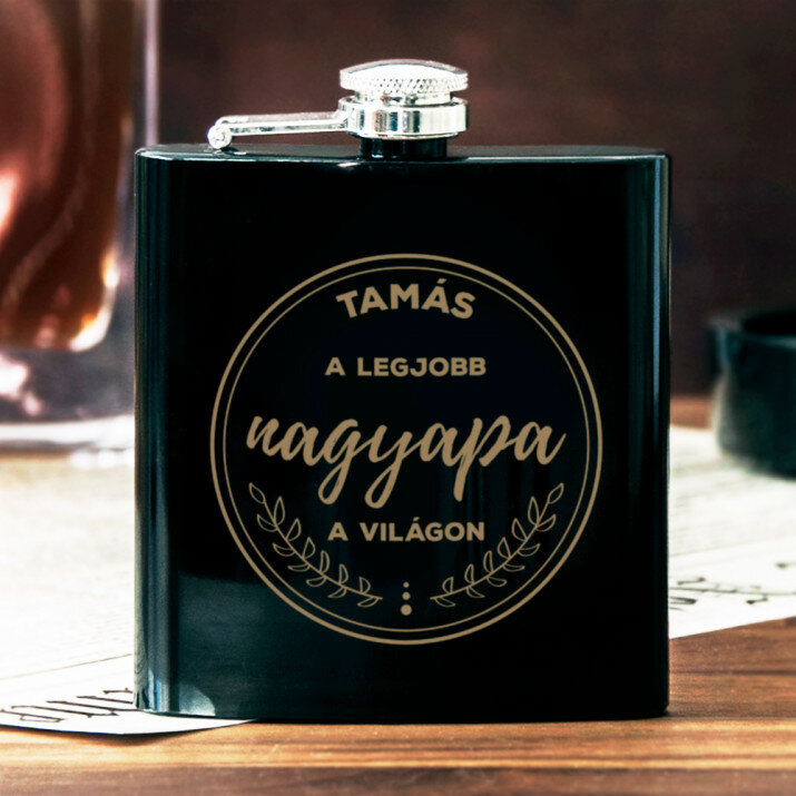 A legjobb nagyapa -Gravírozott laposüveg flaska