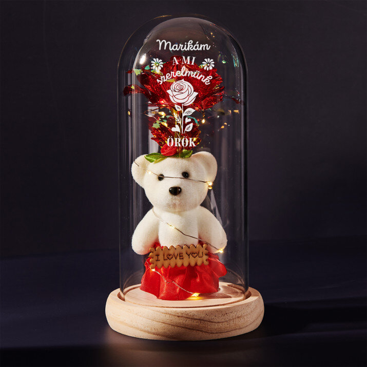 A szerelmünk örök - Üvegkupolába zárt örök rózsa