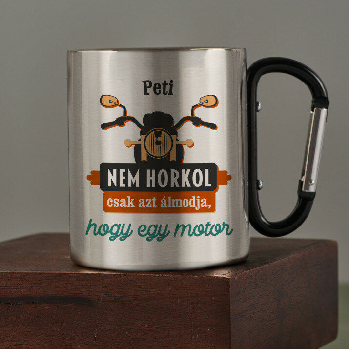 nem horkol - Fém bögre karabinerrel