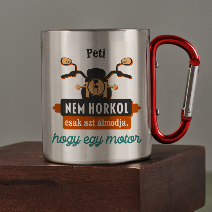 nem horkol - Fém bögre karabinerrel