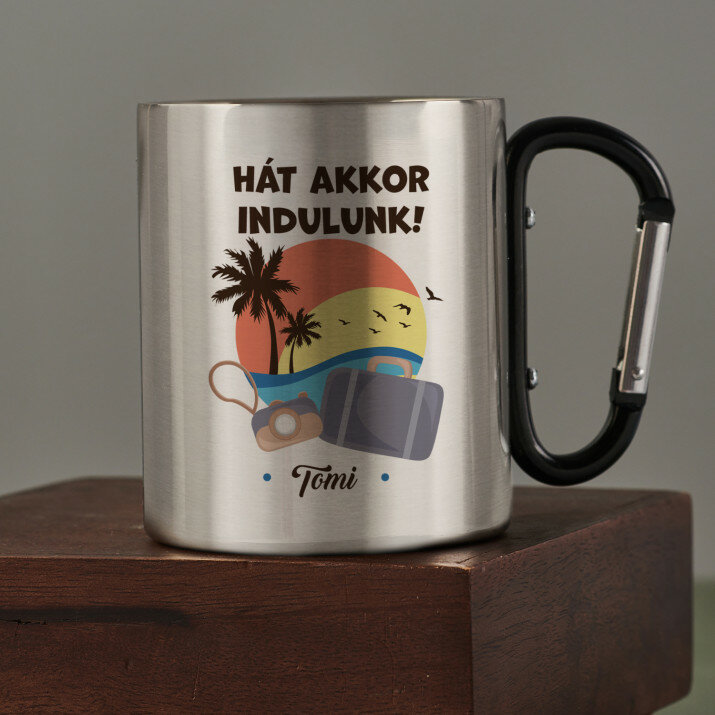 hát akkor indulunk - Fém bögre karabinerrel