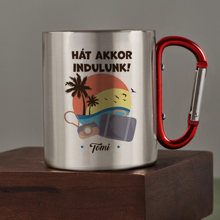 hát akkor indulunk - Fém bögre karabinerrel