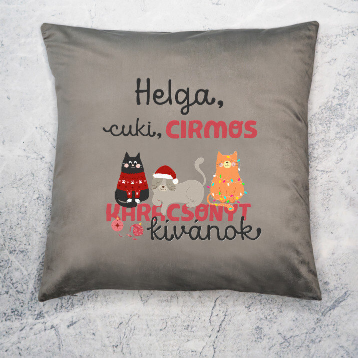 cuki cirmos karácsony - Díszpárna